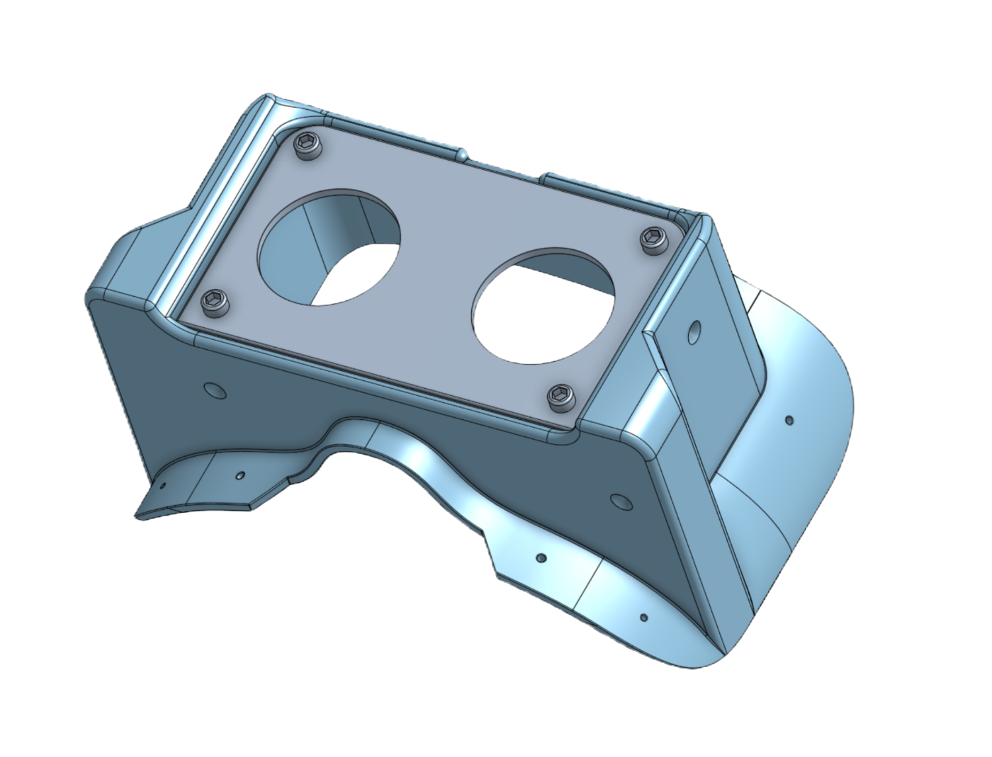 CAD model of a goggle housing